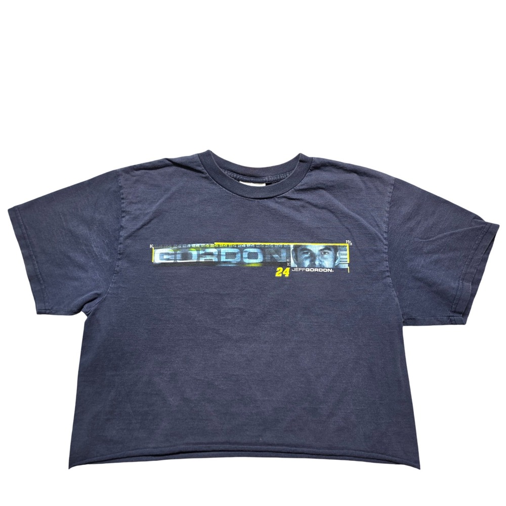 Y2K Aesthetic Blockette Crop Top Womens L Navy Jeff Gordon 24 NASCAR Racing